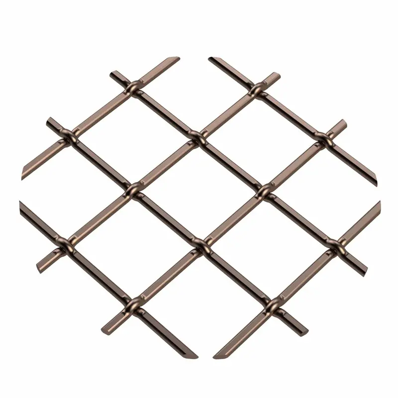 .75" Multi-Crimp Single Diamond Decorative Grille - Antique Brass, 18" W x 48" L Sheet