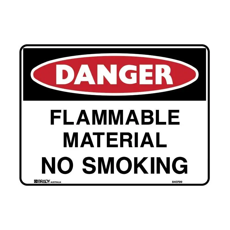 Brady Danger Sign - Flammable Material No Smoking
