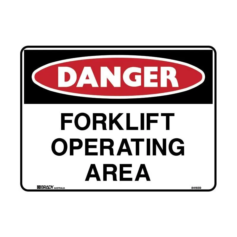 Brady Danger Sign - Forklift Operating Area