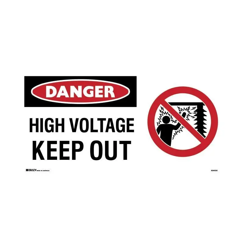 Brady Danger Sign - High Voltage Keep Out + Symbol
