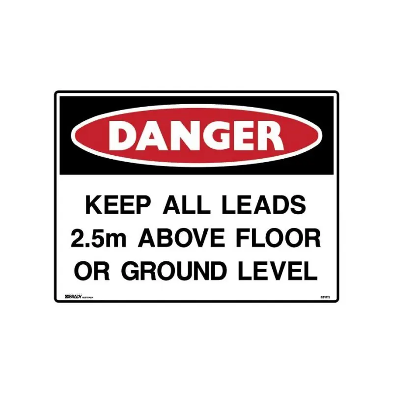 Danger - Keep All Leads 2.5m Above Floor Or Ground Level