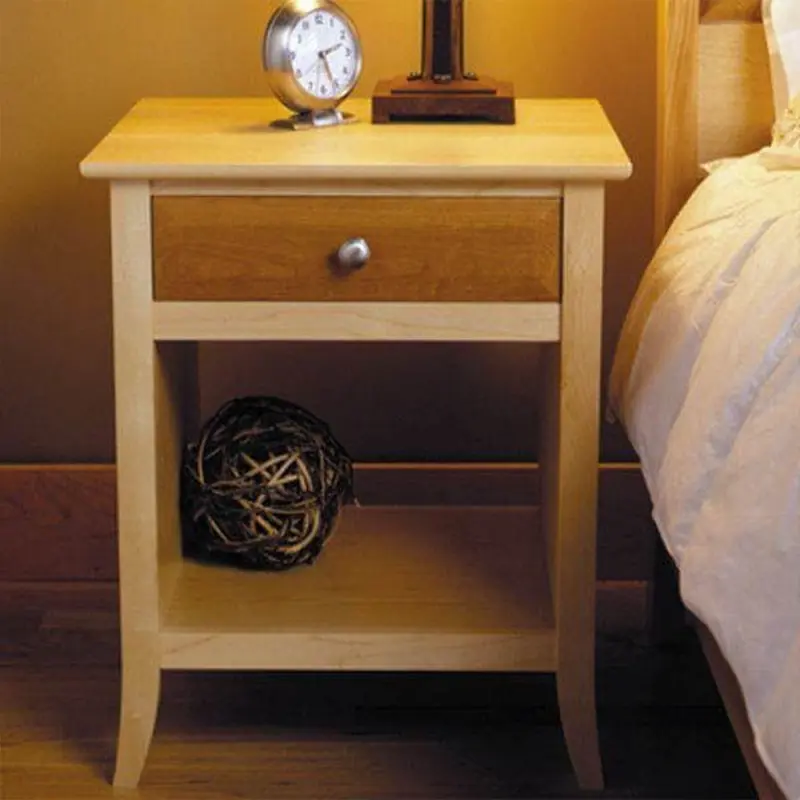 Downloadable Woodworking Project Plan to Build Maple & Cherry Nightstand