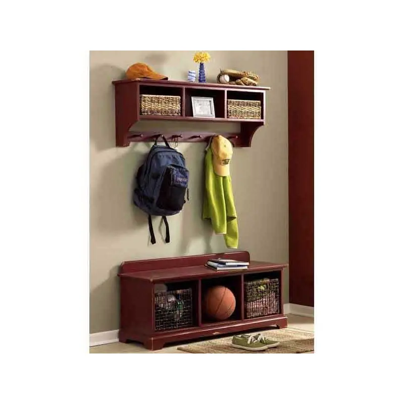Woodworking Project Paper Plan to Build Entry-Area Storage Bench & Wall Shelf