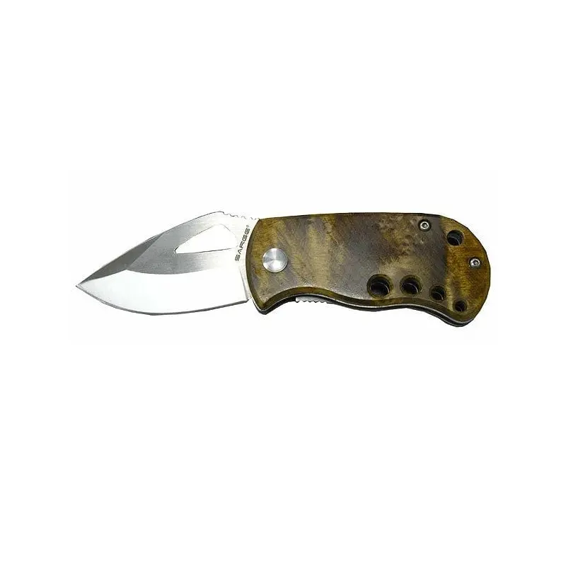 Single Blade Liner Lock Wood Folder Knife, Model SK-501MB