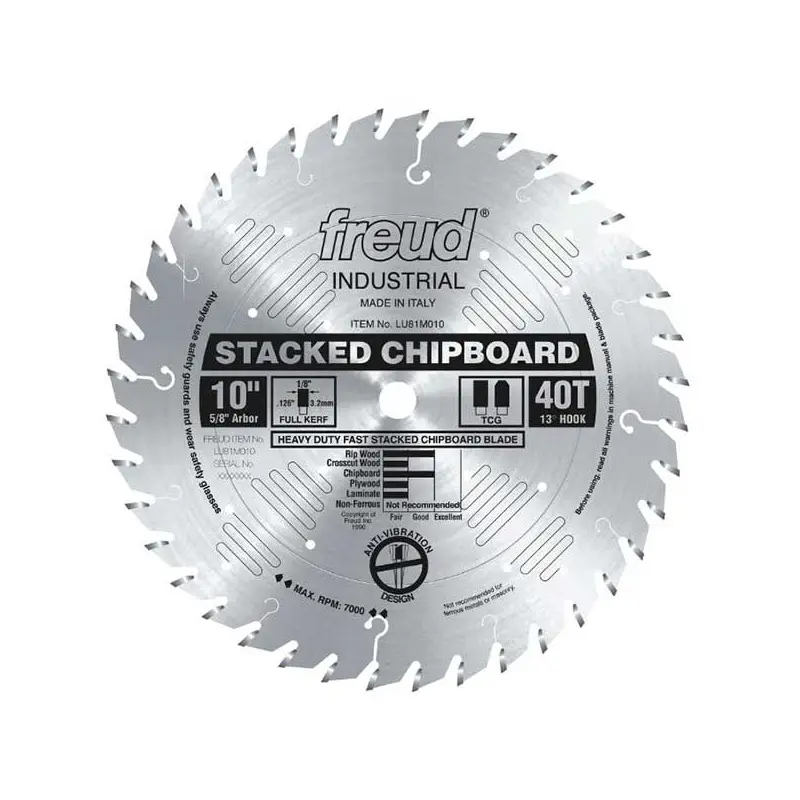 10" Full Kerf Heavy Duty Stacked Chipboard Blade