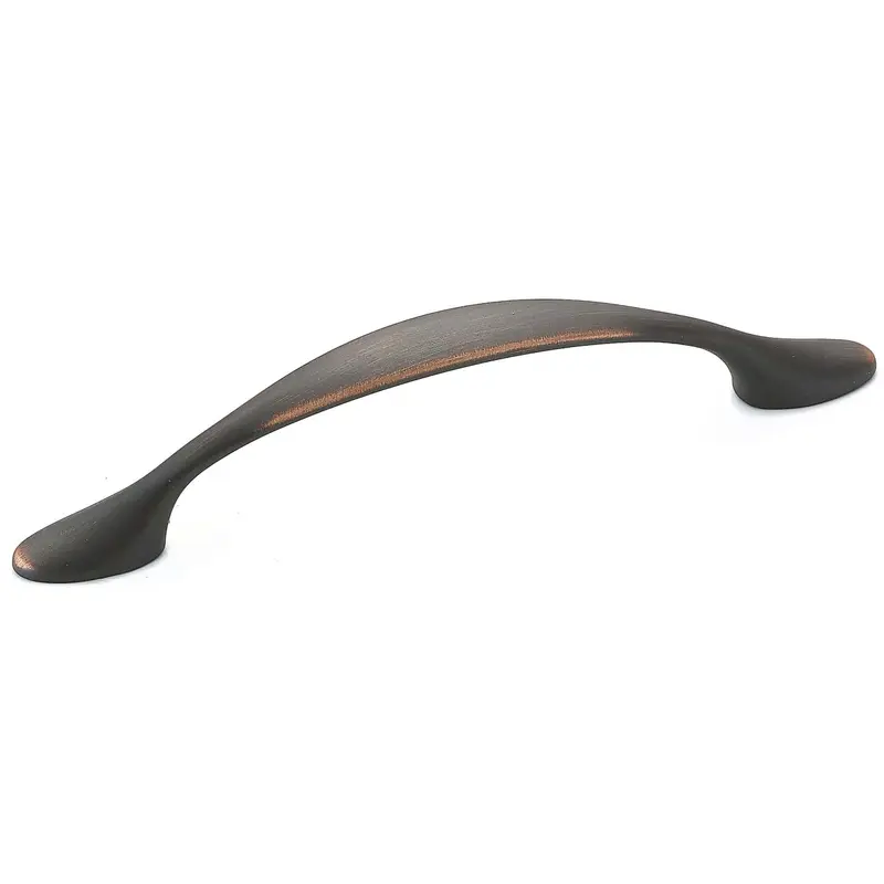 Traditional Arched Bow Pull with Flared Base - 3-3/4" Center-to-Center - 4-29/32" OL - Brushed Oil-Rubbed Bronze
