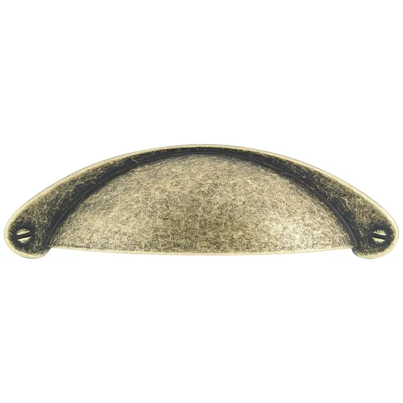 Traditional Cup Pull, 3" Center-to-Center, Burnished Brass