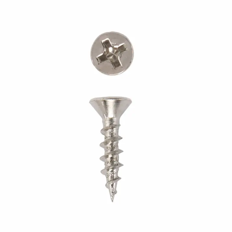European Hinge Screws - #6 x 5/8" - Flat Head - Phillips Drive - Nickel Plated - 100 Piece