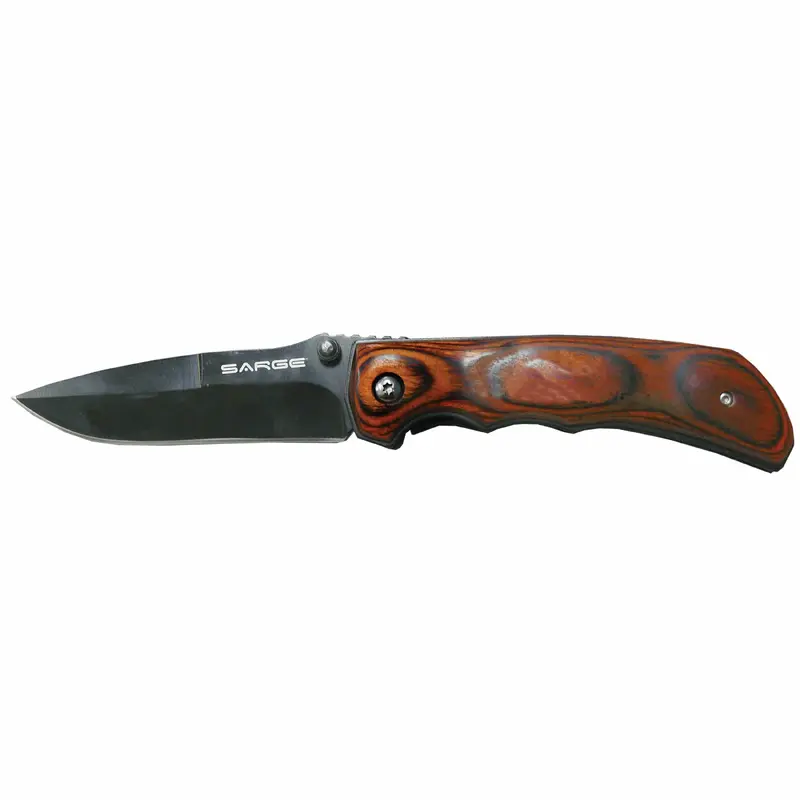 Trigger - Rosewood Folder Knife, Stainless Steel 3-1/2" Blade