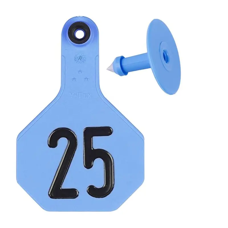 Y-Tex Numbered Cattle Id Ear Tags (Medium) 25 count 1 - 25 Blue