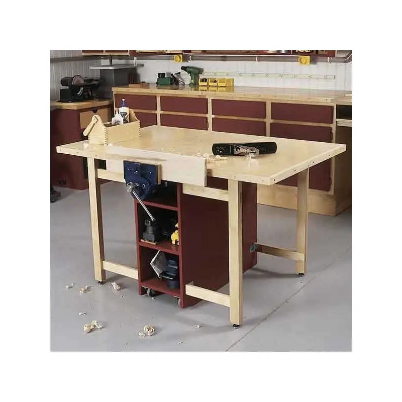 Woodworking Project Paper Plan to Build Drop-Leaf Workbench