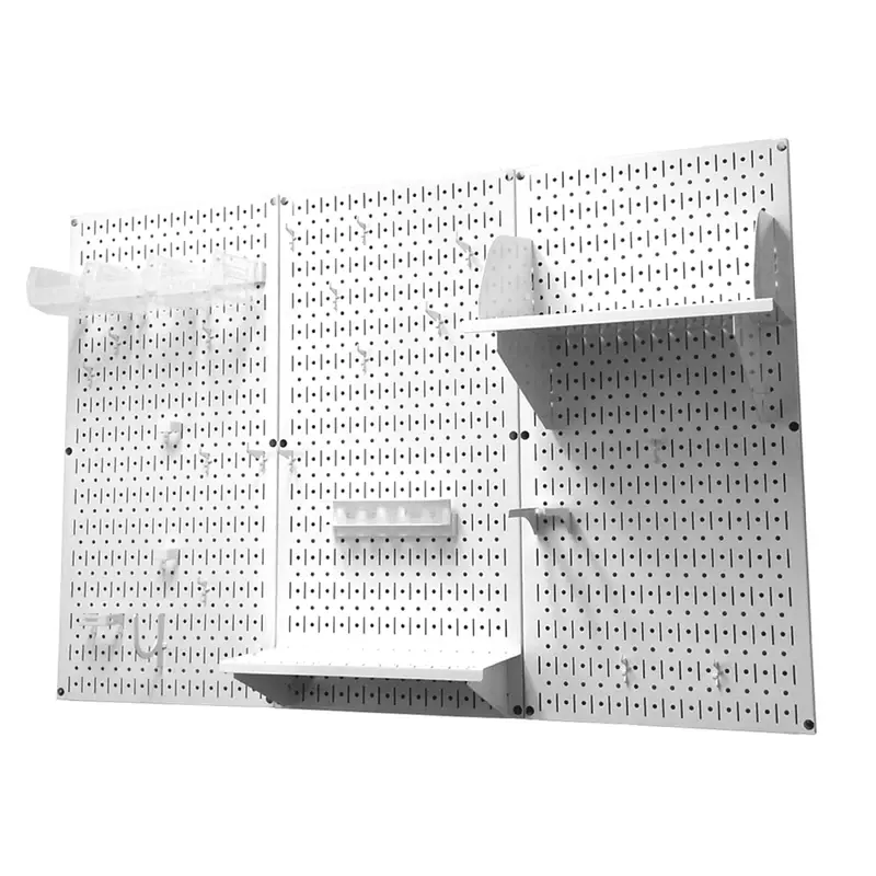 4' Metal Pegboard Standard Tool Storage Kit - White Toolboard & White Accessories