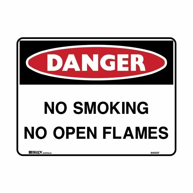 Brady Danger Sign - No Smoking No Open Flames