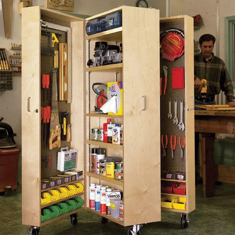 Downloadable Woodworking Project Plan to Build Mobile Tool Cabinet