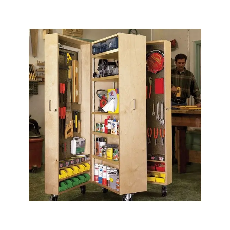 Woodworking Project Paper Plan to Build Mobile Tool Cabinet