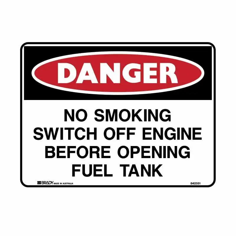 No Smoking Switch Off Engine Before Opening Fuel Tank