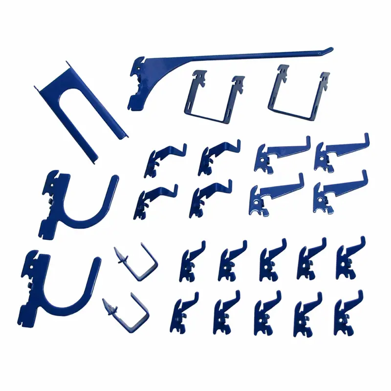 Slotted Metal Pegboard Hook Kit - Blue Toolboard Hooks