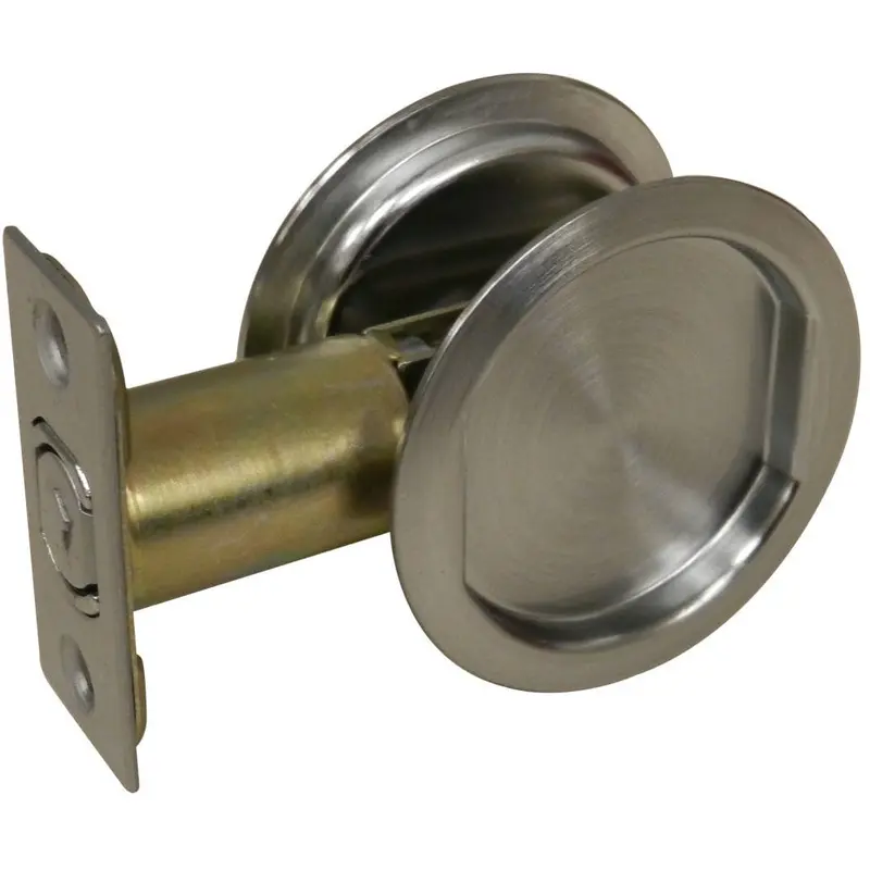 2-7/16" (62 mm) Pocket Door Pull Round Brushed Chrome Passage