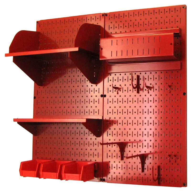 Pegboard Hobby Craft Pegboard Organizer Storage Kit with Red Pegboard and Red Accessories