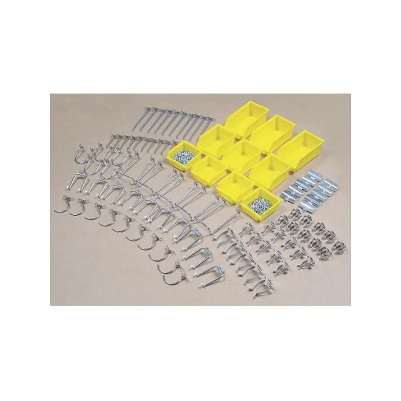 Hook Assortment, 95 pc, with 10 Hanging Bins for Peg Board