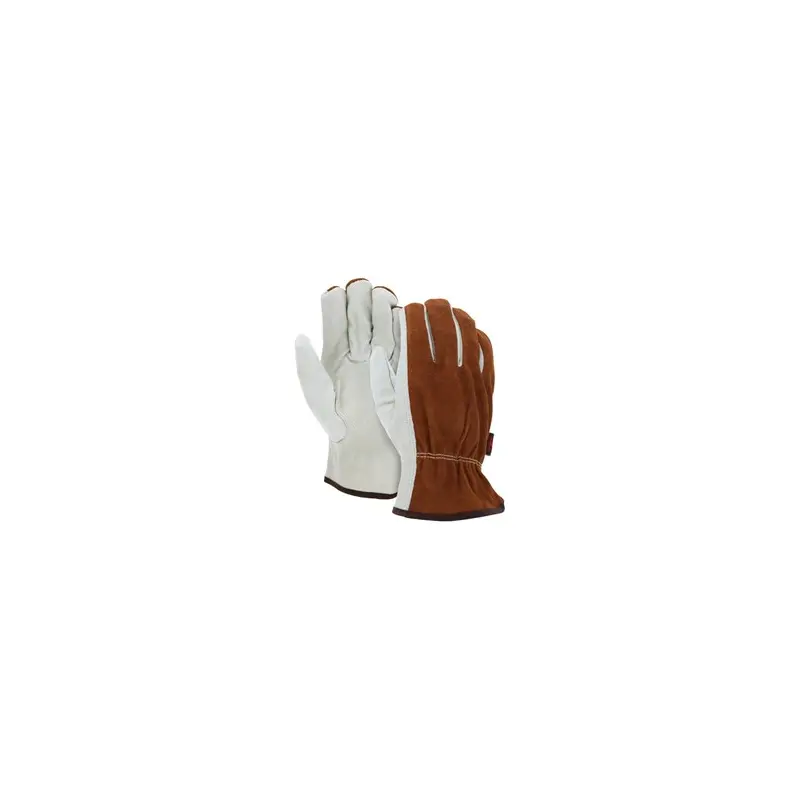 Large Leather Drivers Work Gloves CV Grade Cow Grain Palm Split Leather Back Keystone Thumb