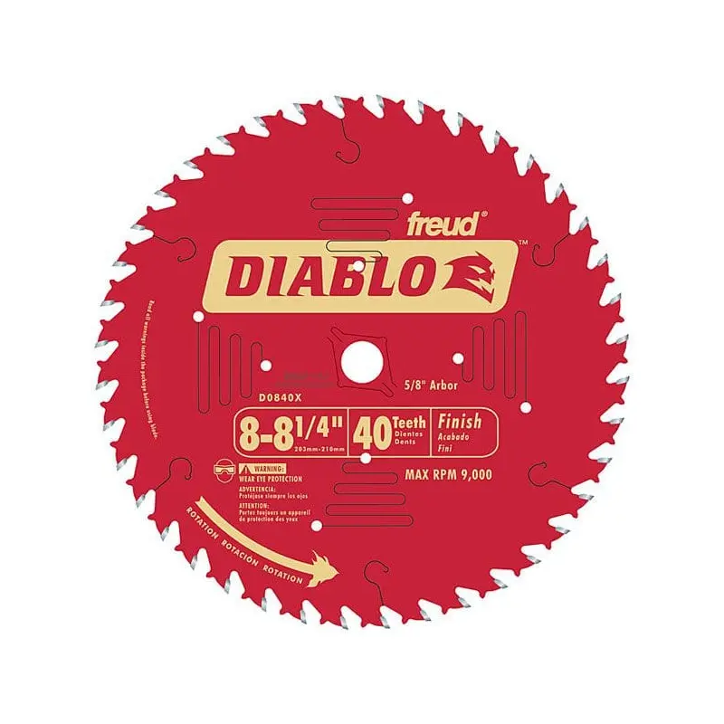 D0840X Diablo Finishing Blade, 8-1/4" diameter, 5/8" arbor, 40 teeth ATB