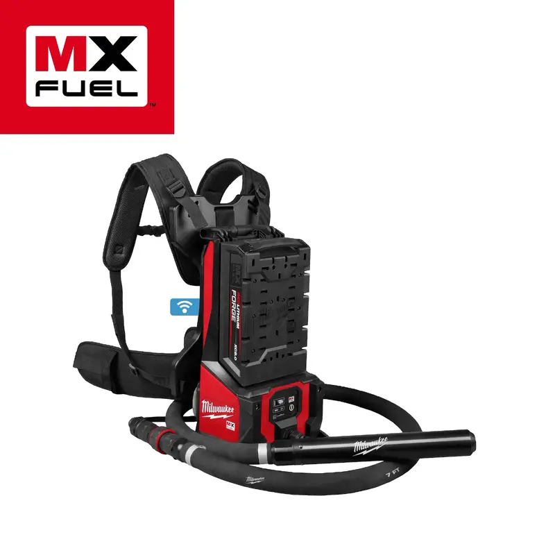 MX FUEL Backpack High Cycle Concrete Vibrator Kit w/ 7' Whip / 1.75" Head