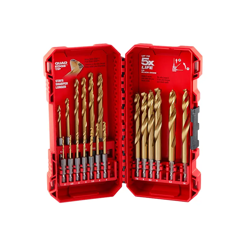 SHOCKWAVE Impact Duty RED HELIX Titanium Metric Drill Bit Set - 19PC