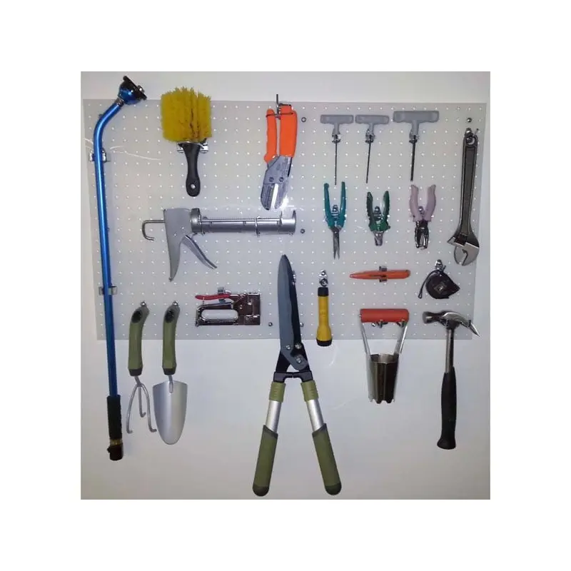 Pegboards with 22 pc DuraHook Assortmnt & Wall Mntng Hardware, Set of 2 - White