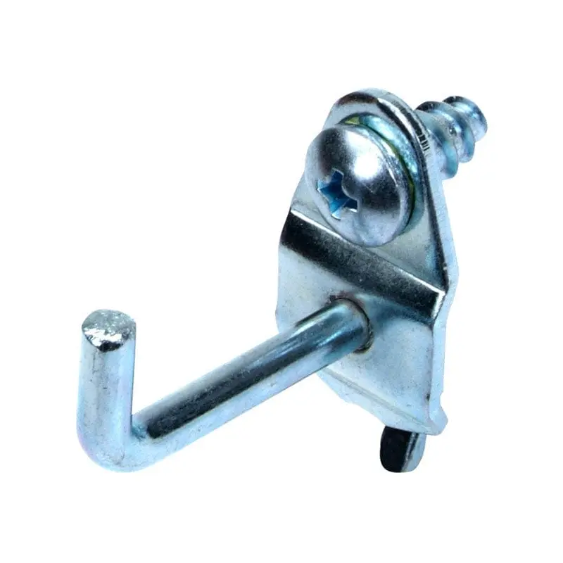 DuraHook 1 1/8" Single Rod, 90 Degree Pegboard Hook, 10 Pack