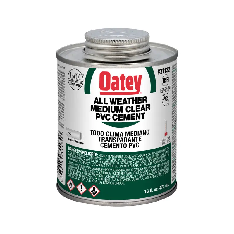 Oatey All Weather Medium PVC Cement 16oz.