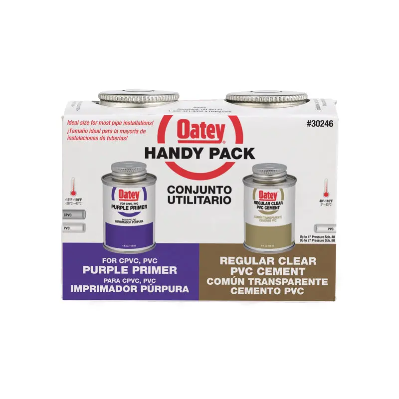 Oatey Regular Clear Cement and Purple Primer Handy Pack