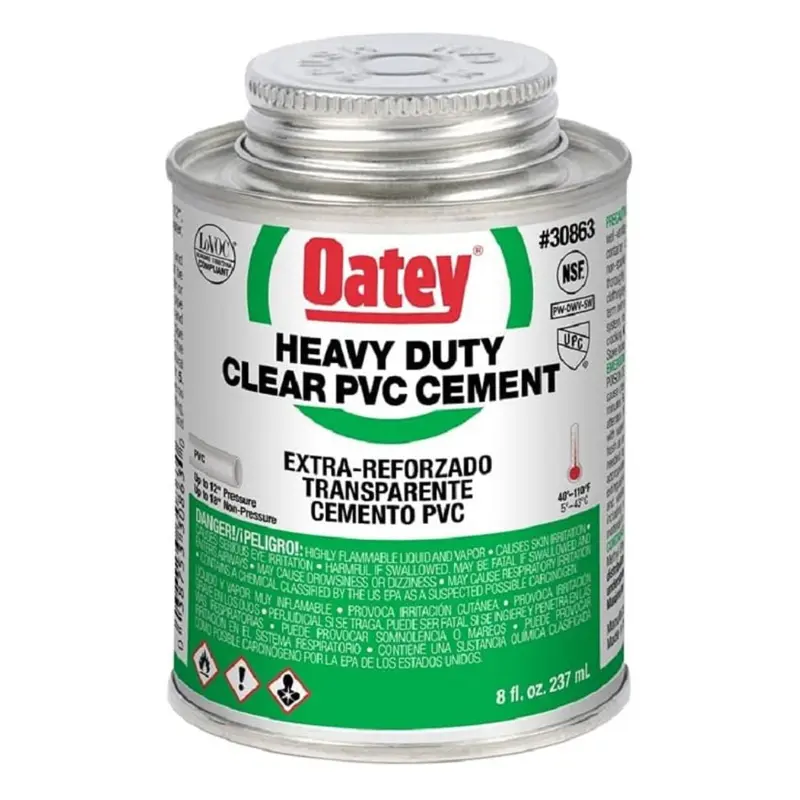 Oatey Heavy Duty Clear PVC Cement 8oz.