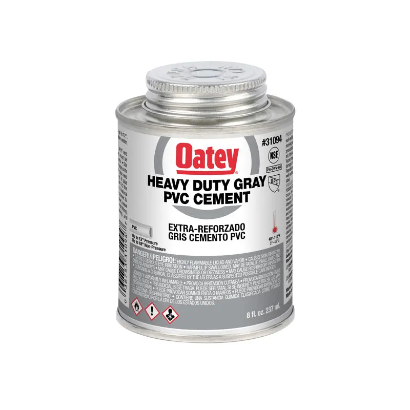 Oatey Heavy Duty Gray PVC Cement 8oz.