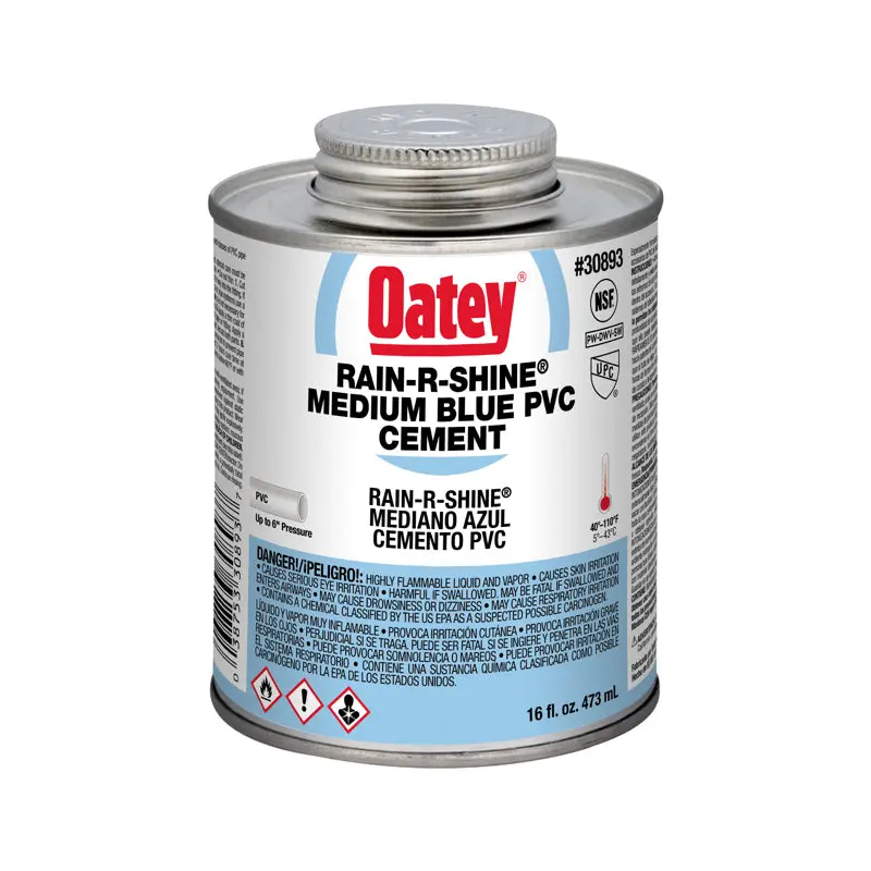 Oatey Rain-R-Shine Medium Blue PVC Cement 16oz.