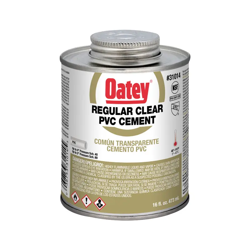 Oatey Regular Clear PVC Cement 16oz.
