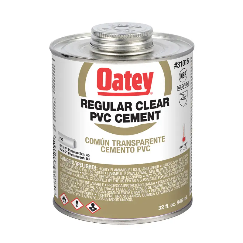Oatey Regular Clear PVC Cement 32oz.