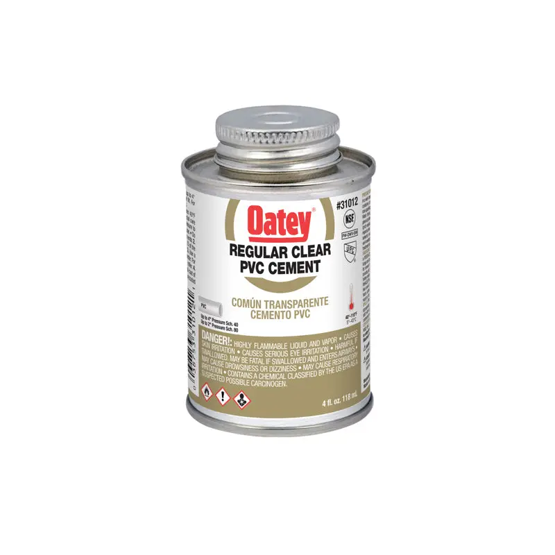 Oatey Regular Clear PVC Cement 4oz.