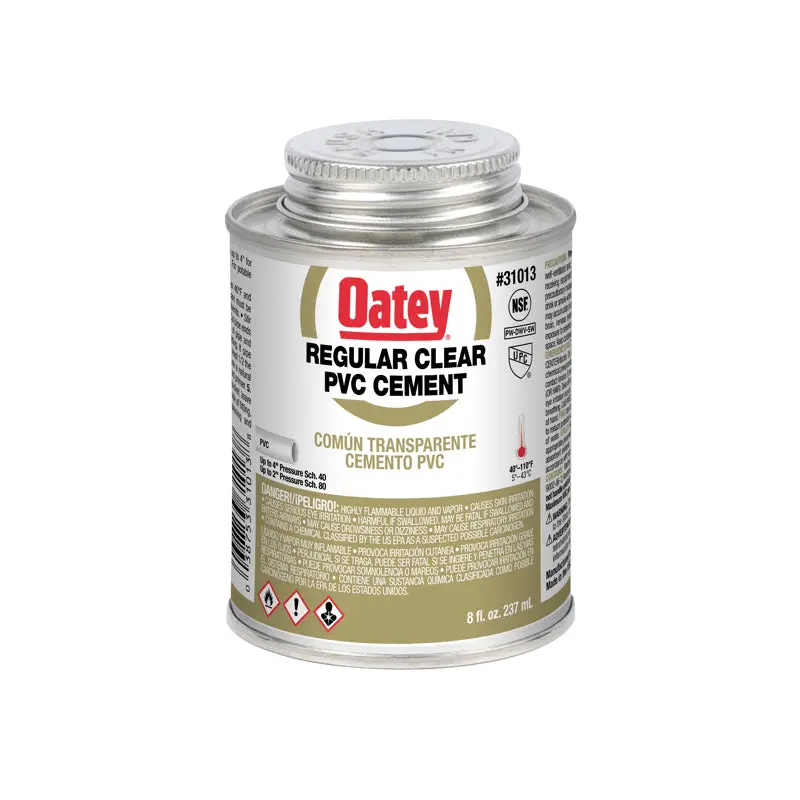 Oatey Regular Clear PVC Cement 8oz.