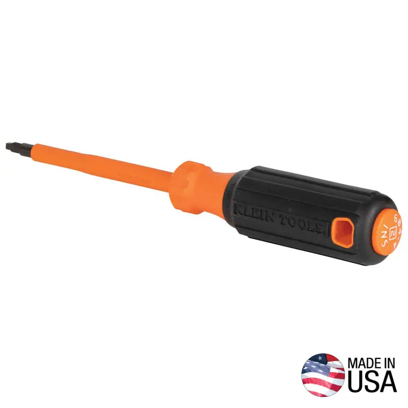 Insulated Screwdriver, #2 Square, 4-Inch Shank
