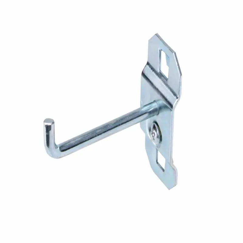 2 In. Single Rod 90 Degree Bend 3/16 In. Dia. Zinc Plated Steel Pegboard Hook for LocBoard, 5 Pack