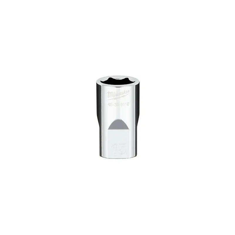 1/2 in. Drive 15MM Metric 6-Point Socket with FOUR FLAT Sides