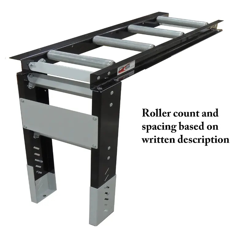 Roller Table Extension 4' x 14" Kit - 4 rollers - 12 Apart