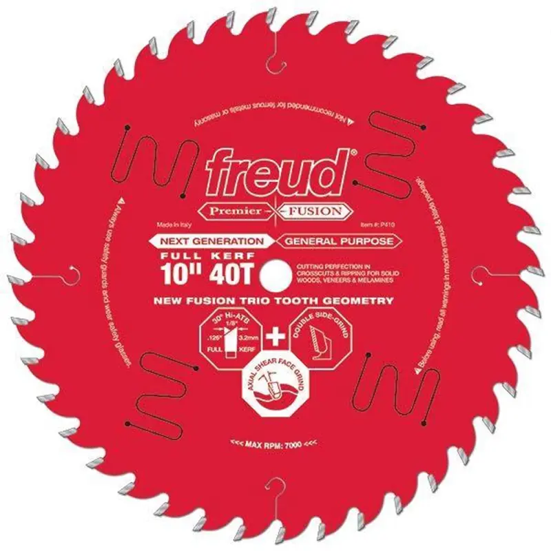 P410 Fusion Premier Circular Saw Blade 10" x 5/8" Bore x 40 Tooth
