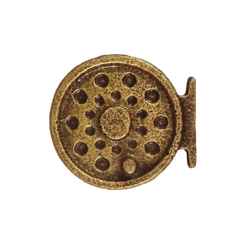 Fly Fishing Reel Pull, Antique Brass, Model 298AB