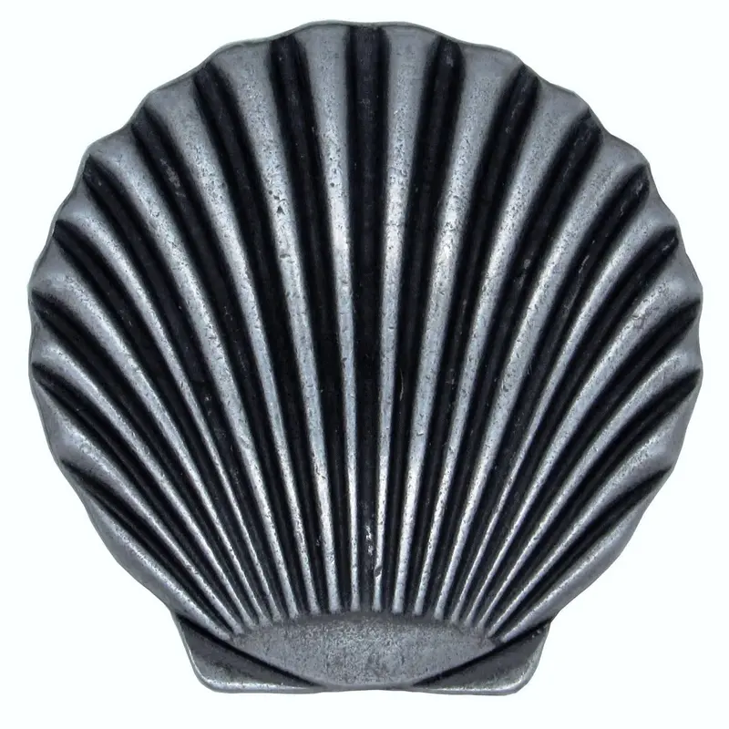 Scallop Seashell Knob, Pewter Oxide