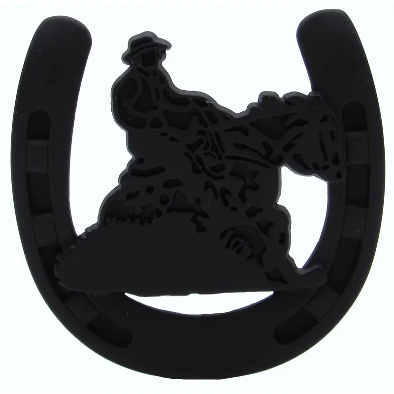 Riding Cowboy Horseshoe Knob, Matte Black