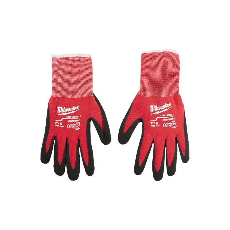 Large Red Nitrile Level 1 Cut Resistant Dipped Work Gloves