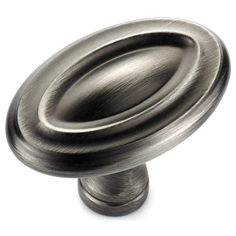 Traditional Knob, 1-11/16" x 1-1/16", Antique Nickel