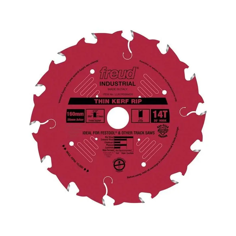 LU87R006M20 Thin Kerf Ripping Blade with Red Perma-Shield, 160mm diameter,  20mm arbor